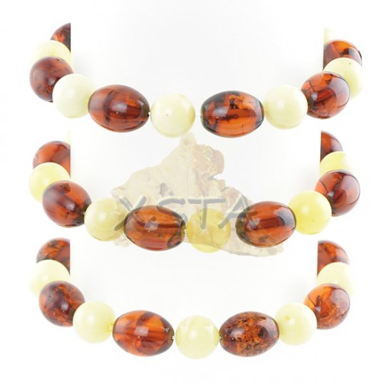 Olive round Baltic amber bracelet